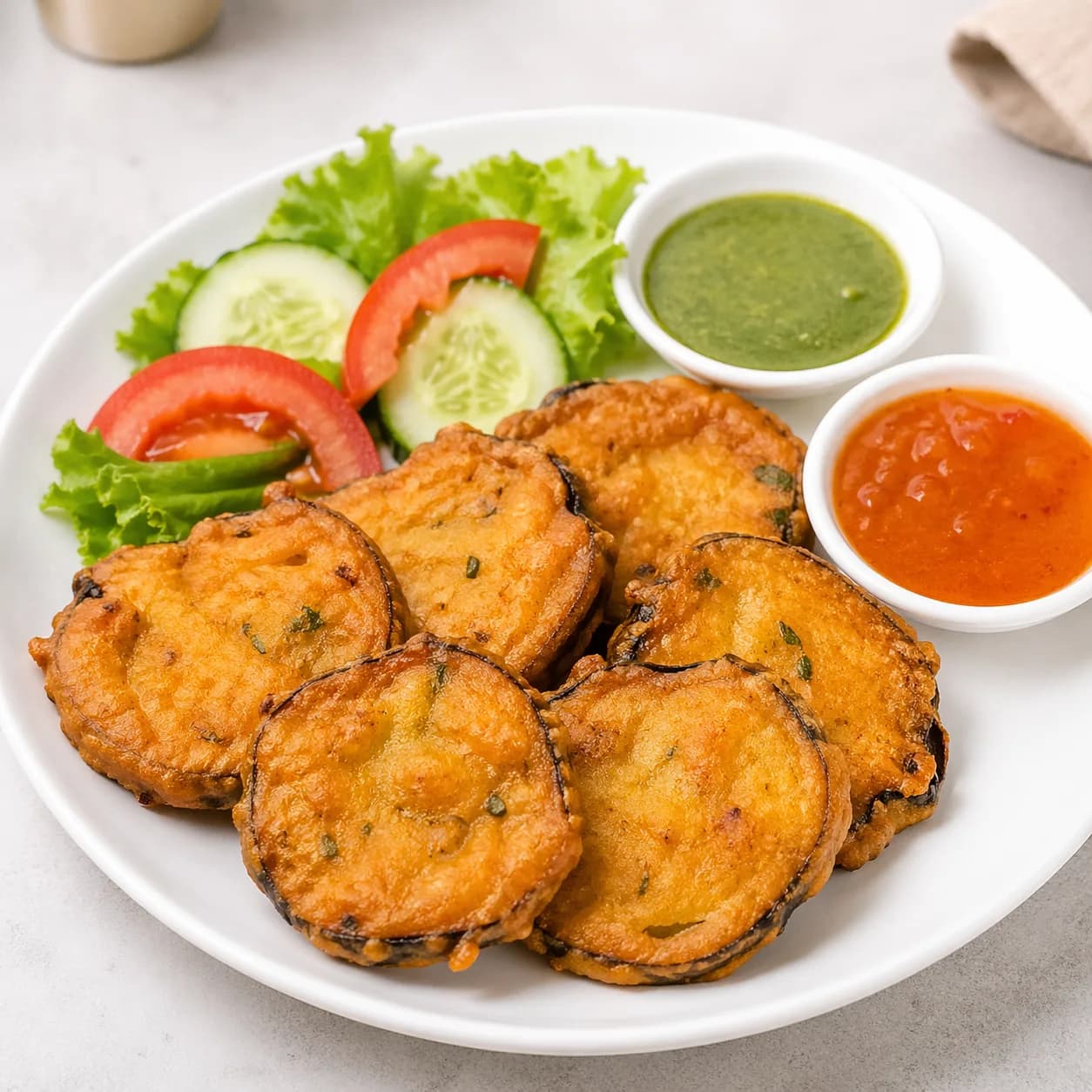 Aubergine Pakora x6