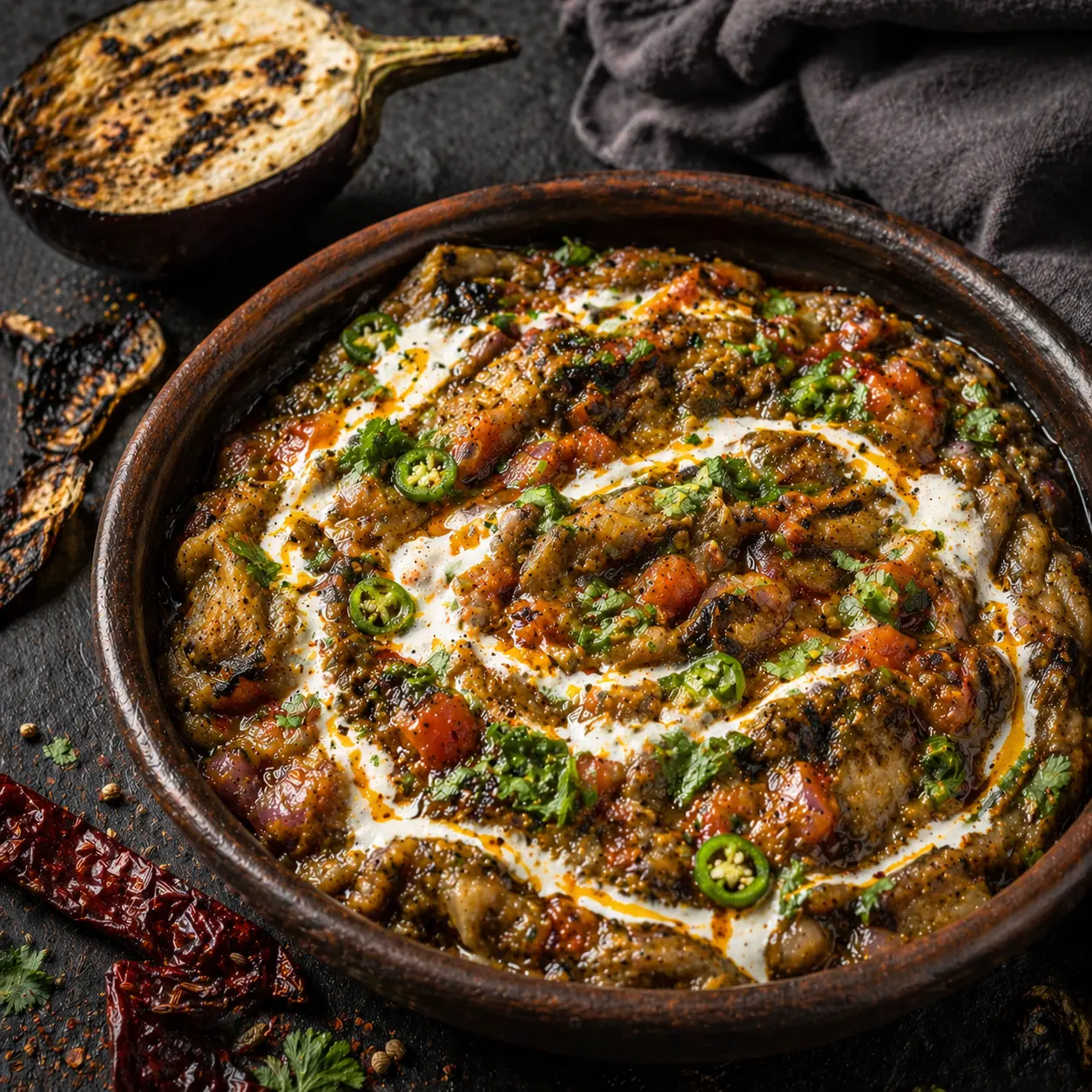 Aubergine Bharta